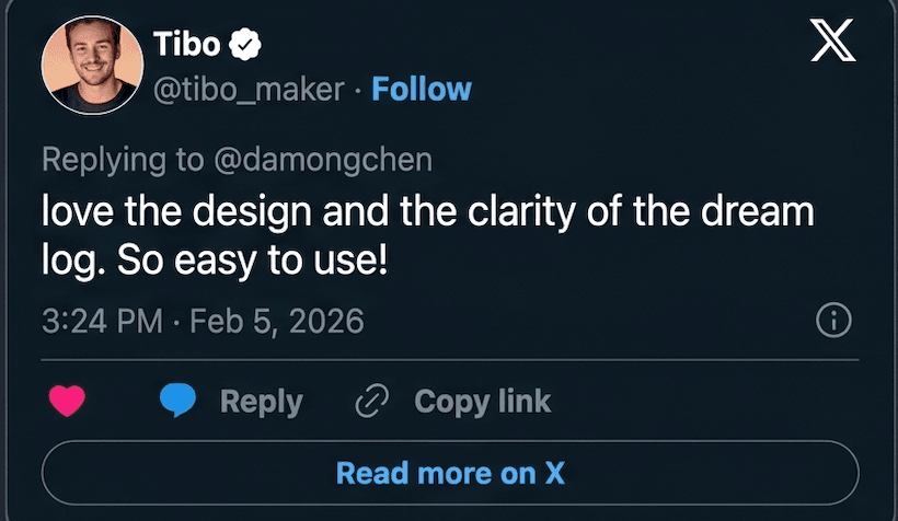 Tibo on X: love the design and clarity of the Voidream dream log